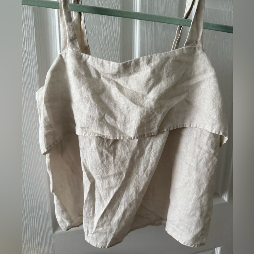 Quince Off-White Linen Top